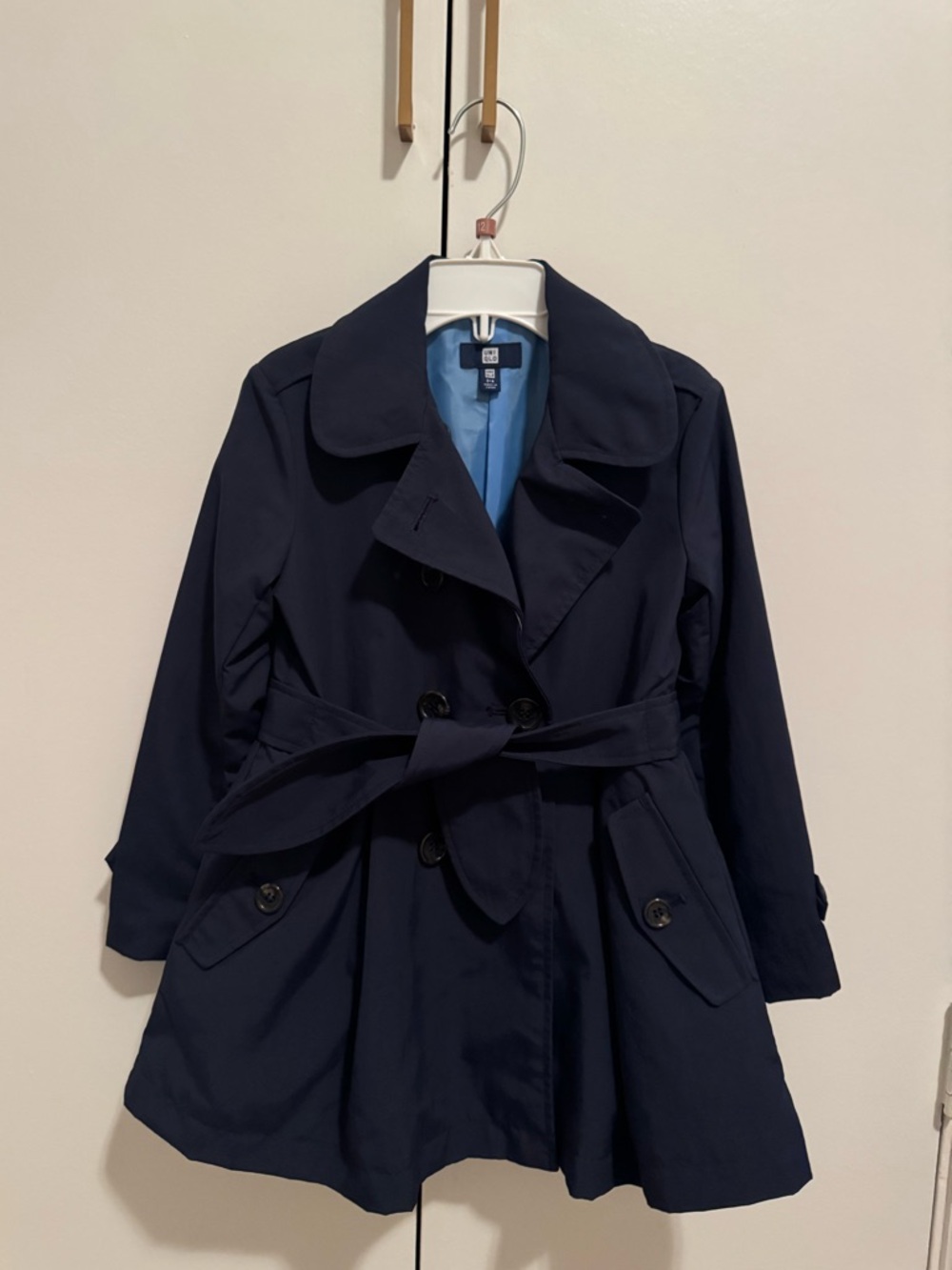 Uniqlo girls navy Trench Coat with Belt